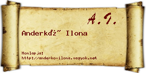 Anderkó Ilona névjegykártya